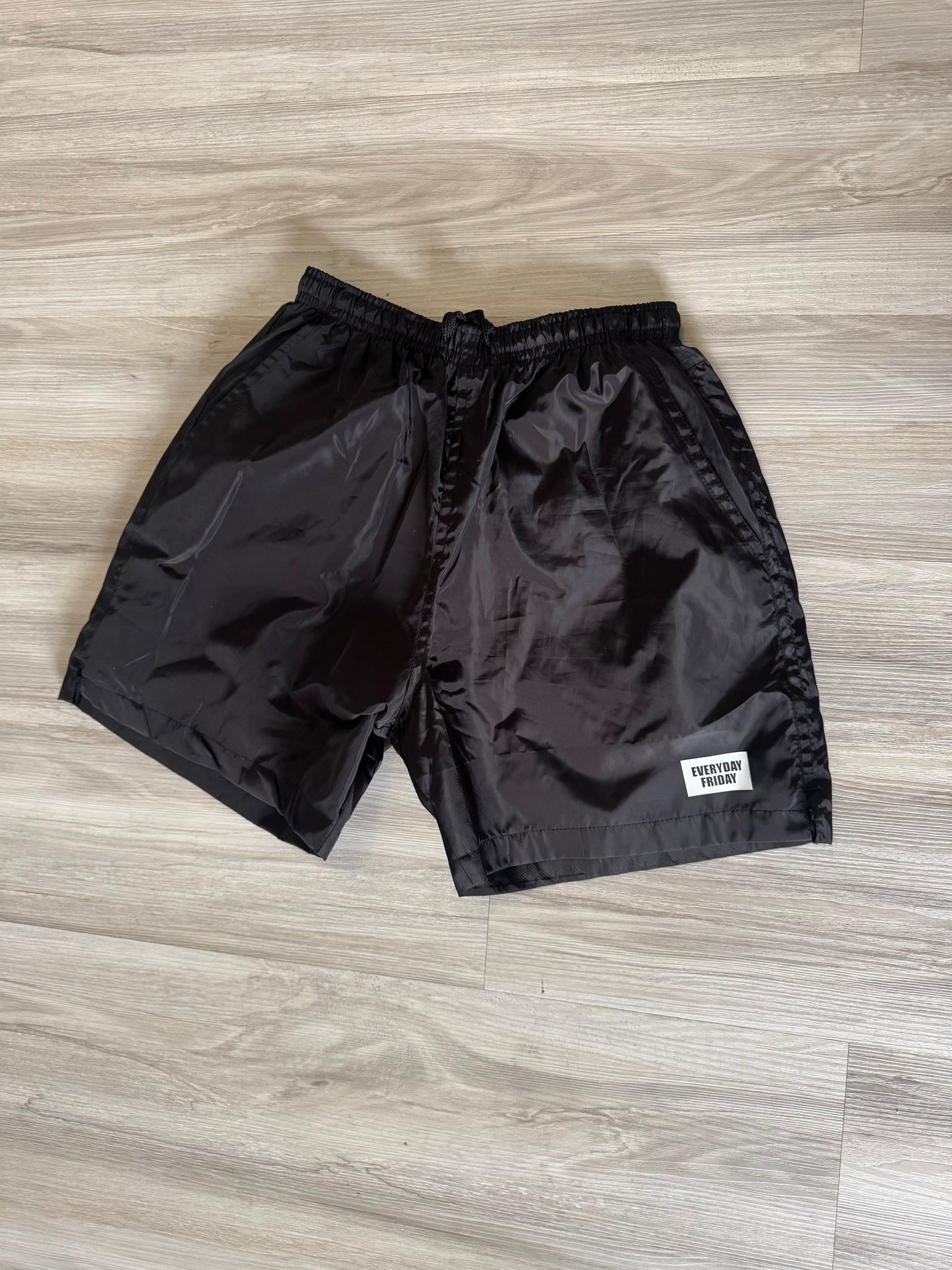 Bold Black Reflective Shorts
