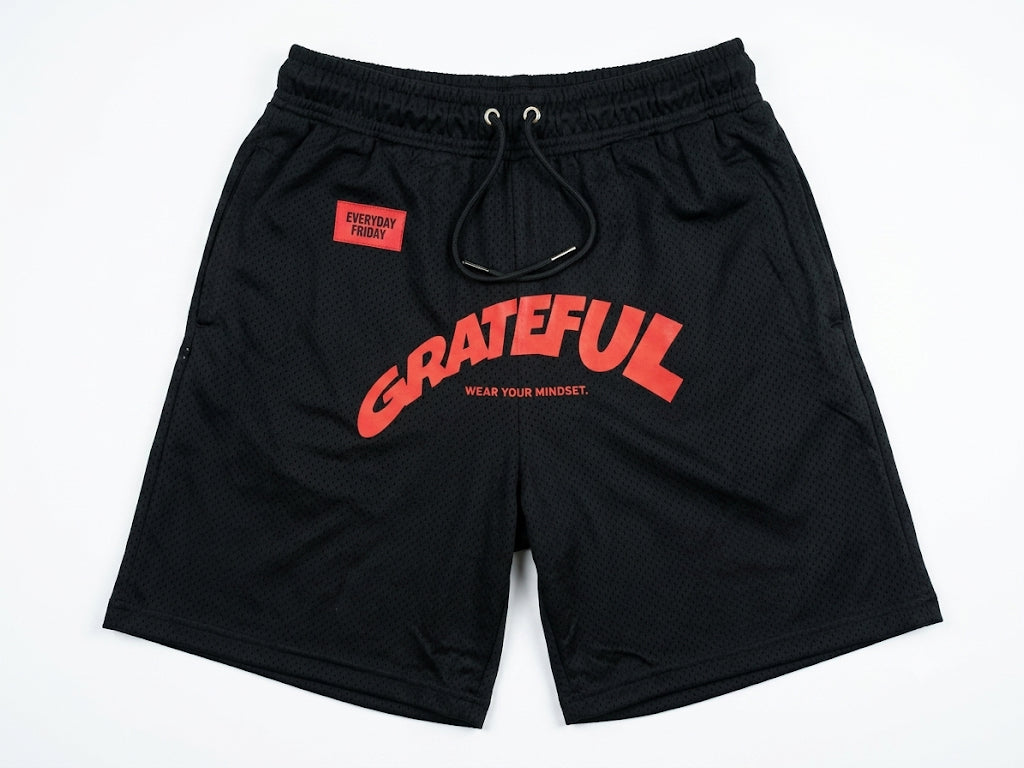 Everyday Friday University | Grateful Shorts Black & Red