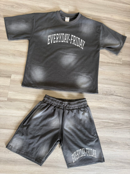 Vintage Acid Wash Gray Set