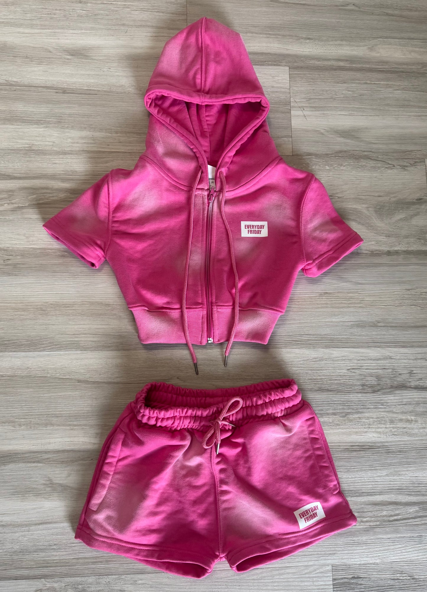 Pink Women’s Acid Washed Vintage Sets