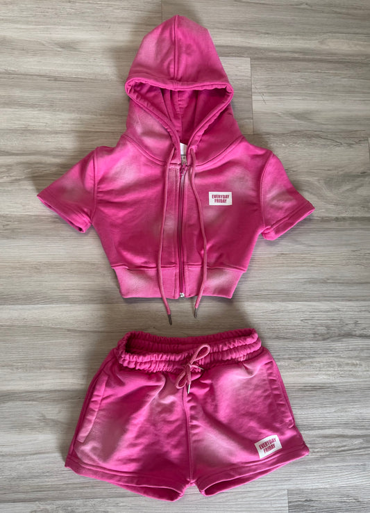 Pink Women’s Acid Washed Vintage Sets