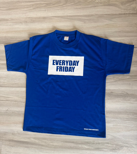 Royal Blue Boxy Fit Classic Logo Tee