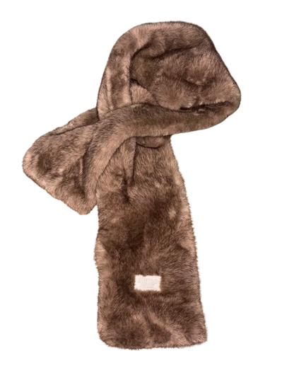 Brown Faux-Fur Scarf