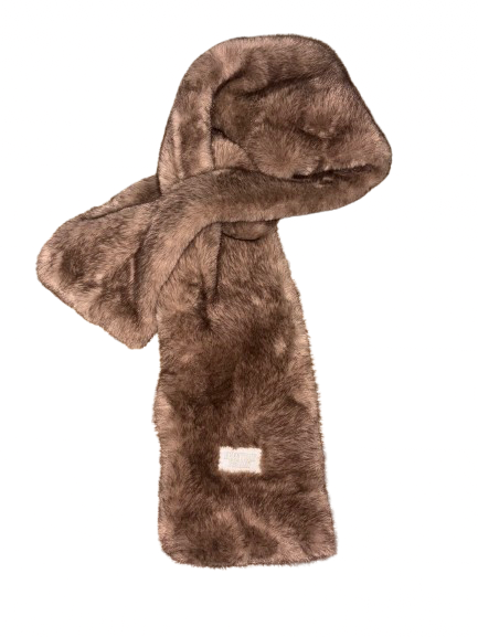 Brown Faux-Fur Scarf