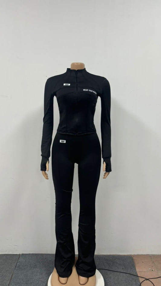 Black Activewear Suit