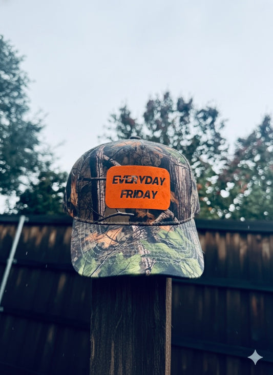 Camo Hat/Orange Patch